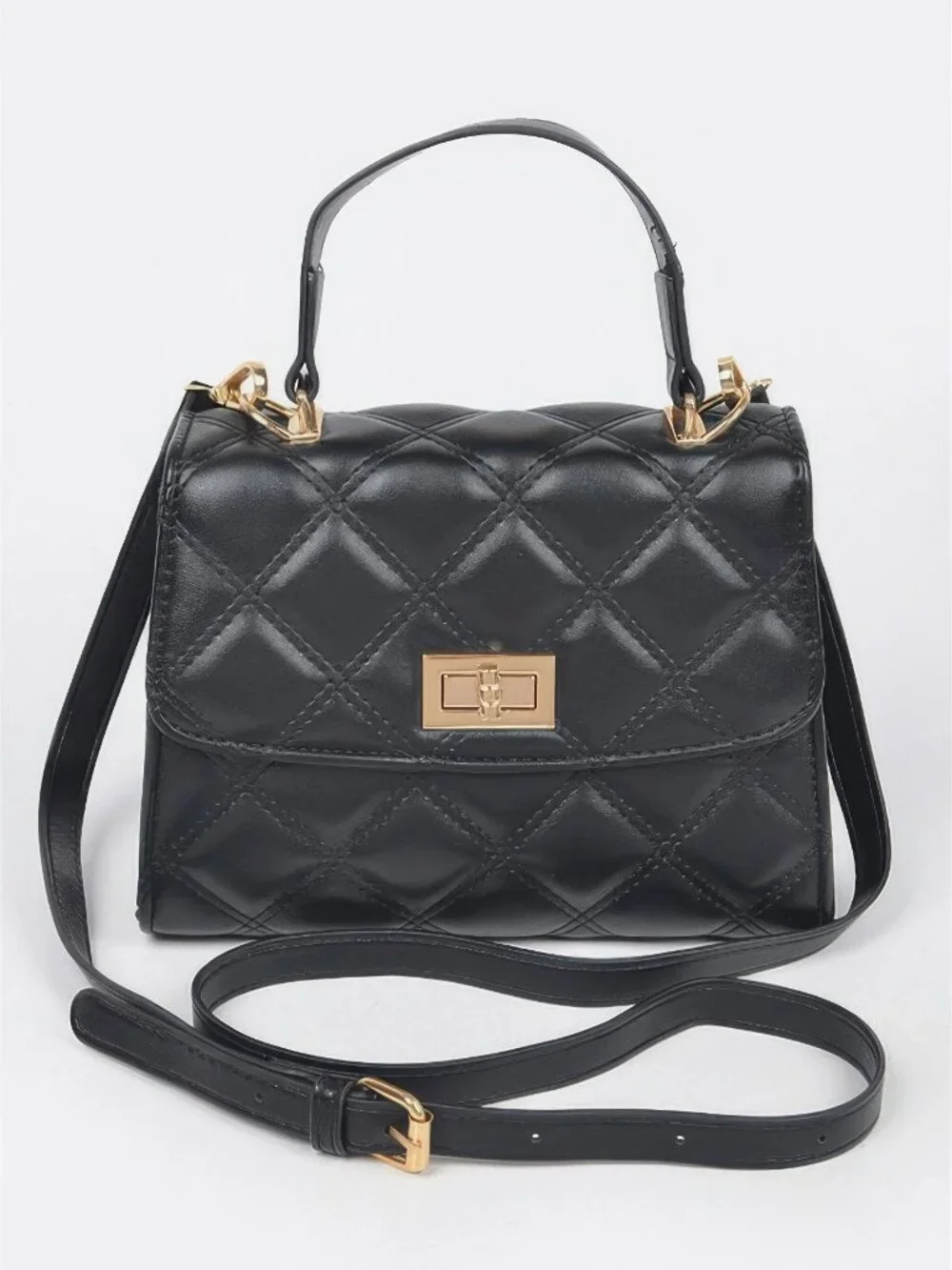 Quilted Top Handle Crossbody Bag